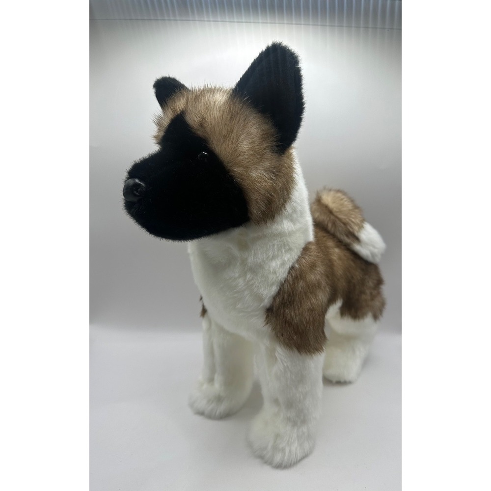 Douglas Cuddle Toy 13" Akita Plush Dog #1994 2020 Curled Tail Brown White Black